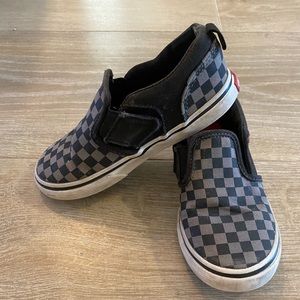 Black and grey checkered vans